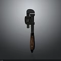 Heavy Duty Hardware Tool Adjustable Wrench With Wooden Handle And Metal Construction