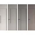 Modern Hinged Door Collection Featuring Various Neutral Tones and Sleek Handle Designs 3d model