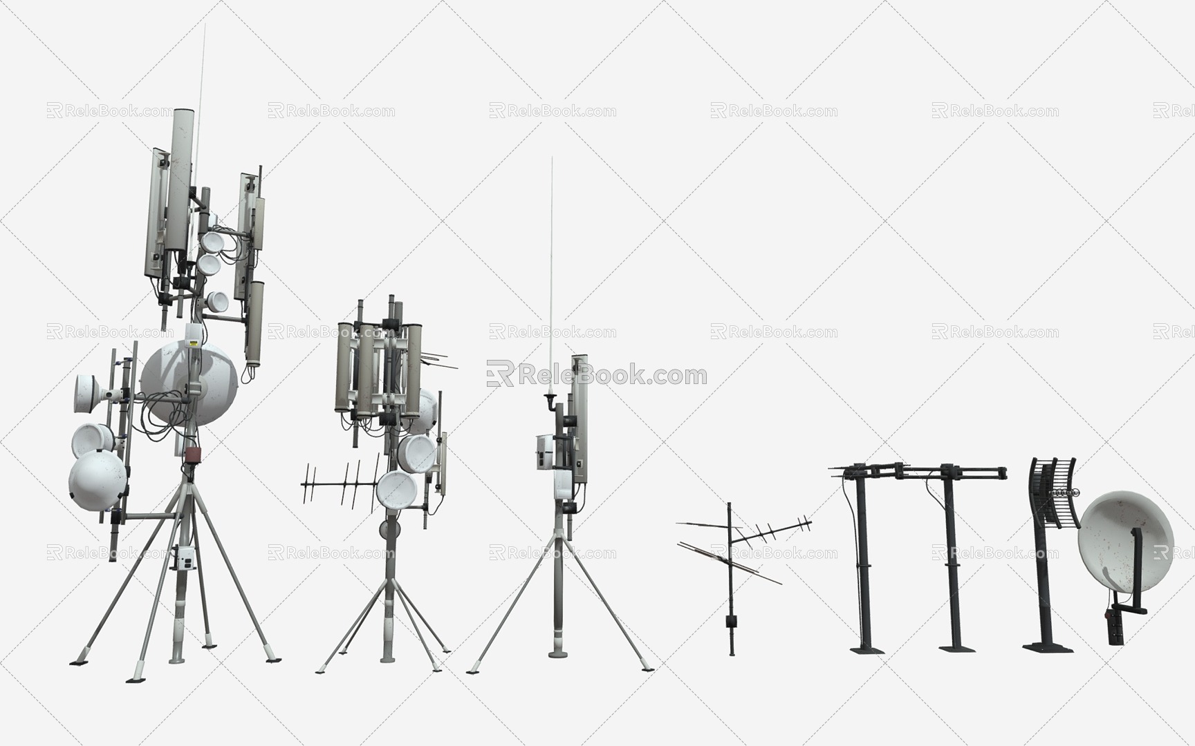 antenna satellite antenna signal receiver signal transmitter satellite signal base station 3d model