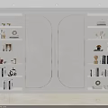 Modern Bookshelf Interior Design With Glass Doors Built In Lighting And Decorative Items