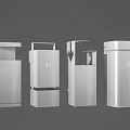 Public Trash Bins With Modern Silver Design And Various Styles For Facilities