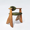 Modern Mid Century Accent Chair With Wooden Legs And Green Velvet Upholstered Seat