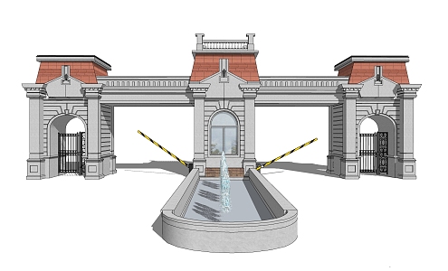 European Gate Community Gate 3d model