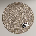 Modern Round Carpet Round Woven Carpet Rattan Carpet Books 3d model