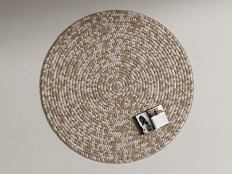 Modern Round Carpet Round Woven Carpet Rattan Carpet Books 3d model