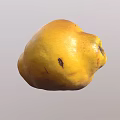Ripe Shiny Yellow Fruit With Natural Dark Spots On Gray Background