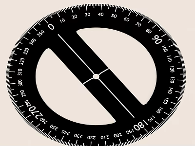 Black Circular Protractor With 360 Degree Scale And Measurement Markings 3d model