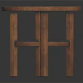 Round Wooden Stool With Smooth Surface Four Legs And Minimalist Design