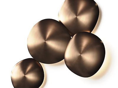 Modern Circular Metallic Brass Wall Lamps With Shiny Surface And Soft Lighting 3d model