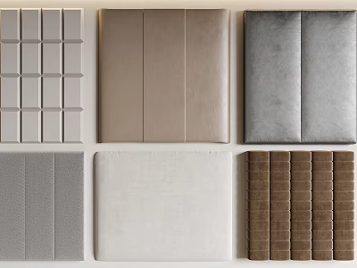 Various Soft Upholstery Wall Panel Designs With Different Fabric Textures And Colors 3d model