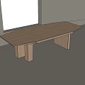 Modern Wooden Dining Table With Sleek Rectangular Top And Sturdy Wooden Legs 3d model