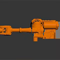 Orange Robot Arm As Industrial Role With Mechanical Joints And Stable Base Design 3d model