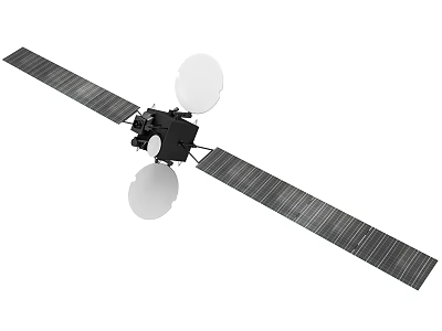 Orbital Weapon Satellite Platform With Solar Panels And Dish Shaped Antennas 3d model