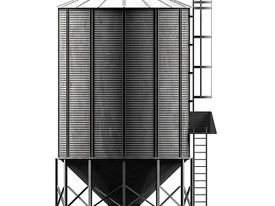 Grain storage tank Field agriculture 3d model