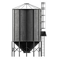 Grain storage tank Field agriculture 3d model