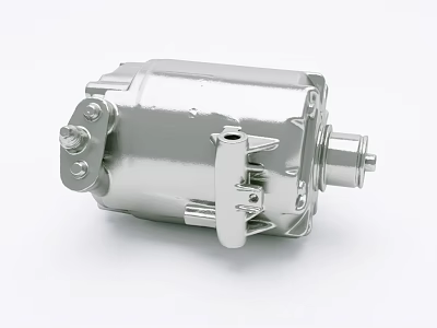 Industrial Motor Equipment Silver Metal Housing Mechanical Components And Bolted Structure 3d model