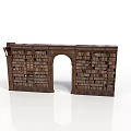 Brick Archway Decorative Structure With Stacked Bricks And Arched Opening For Architectural Scene Design
