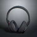 Computer Over Ear Headphones Black Design With Soft Ear Cups And Control Buttons 3d model