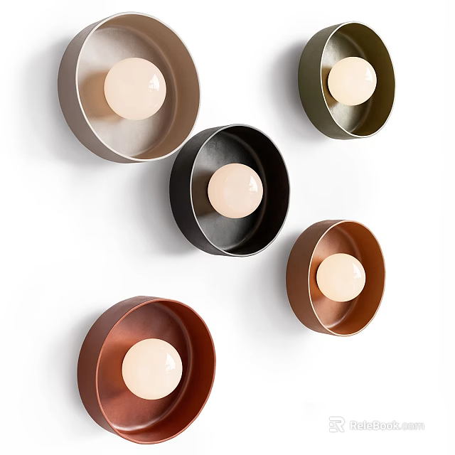 Modern Decorative Wall Lamps With Multiple Metal Finishes And Round Design For Home 3d model 