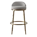Elegant Modern Bar Stool With Gold Metal Frame And Fabric Upholstered Seat