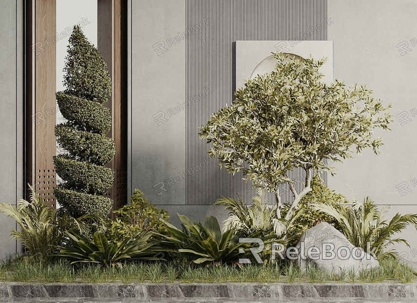 Modern landscape sketch indoor green plant fake stone landscape sketch model