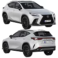 White Lexus SUV Exterior Design With Black Wheels Front And Rear Views