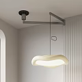 Modern Cloud Shaped White Pendant Light Ceiling Mounted In Minimalist Interior 3d model