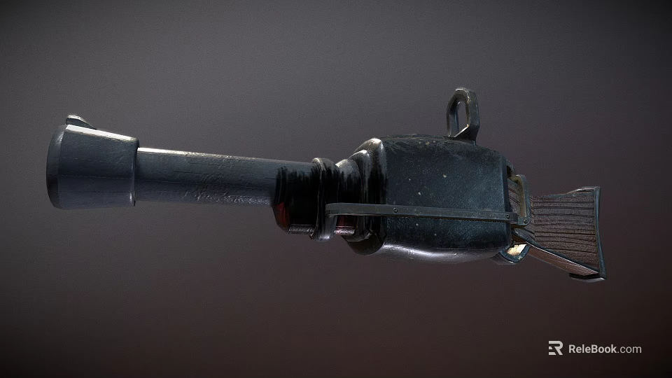 Glossy Black Metal Sword Weapon With Sharp Blade And Decorative Hilt Design Details 3d model 