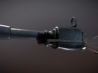 Glossy Black Metal Sword Weapon With Sharp Blade And Decorative Hilt Design Details 3d model