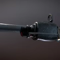 Glossy Black Metal Sword Weapon With Sharp Blade And Decorative Hilt Design Details