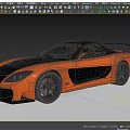 Mazda RX7 veilside modified version 3d model