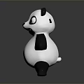 Cute 3D Cartoon Panda Character With Black And White Design 3d model