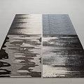 Modern Square Rugs Featuring Abstract Patterns In Black White Gray And Blue Tones 3d model
