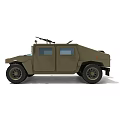 Military Style Utility Vehicle With Large Tires And Roof Equipment