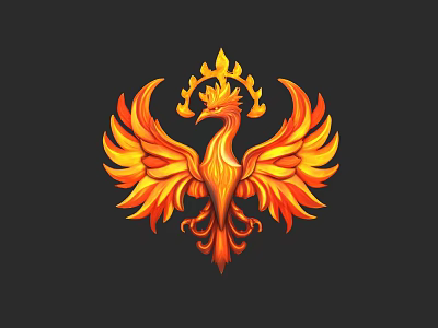 Ornate Phoenix Pendant With Fiery Orange Feathers And Flame Accents 3d model