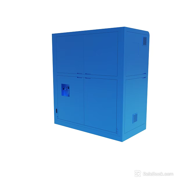Blue Heavy Duty Storage Cabinet With Multiple Doors And Small Window 3d model 