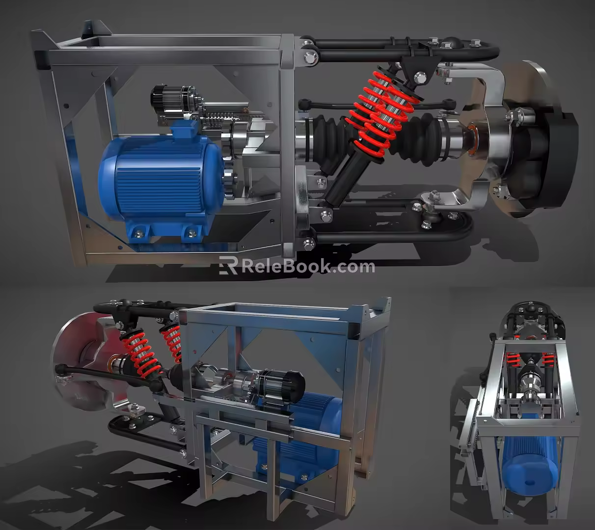Modern automobile suspension shock absorber shock absorber motor brake engine shock absorber structure automobile suspension structure automobile component parts 3d model