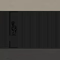 Modern Elegant Decorative Cabinet With Black Finish And Gold Accents Sculpture Decor
