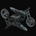 Dark Colored Vintage Motorcycle With Black Seat And Thick Off Road Tires Metallic Body Design