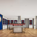Tobacco and Liquor Store Interior Design With Shelves Displaying Wine Bottles and Counter