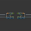 Industrial Robotic Arm Machinery With Blue Track System And Green Orange Components