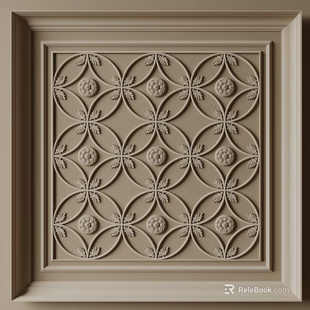 Ornate Ceiling Design With Intricate Patterns 3d model 