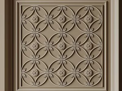 Ornate Ceiling Design With Intricate Patterns 3d model