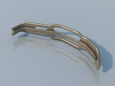 Metallic Mechanical Component 3D Model With Curved Design And Sleek Surface 3d model
