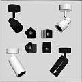 Different Black And White Downlights And Spotlights With Modern Design For Home Decoration