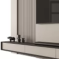 Modern Neutral TV Background Wall Design With Vertical Panels And TV Stand Decorations