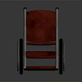 Sturdy Red Wheelchair With Metal Frame Red Seat Footrest And Large Wheels