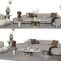 Modern sofa coffee table combination 3d model