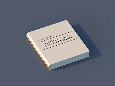White Cover Minimalist Book With Black Text Title And Clean Layout 3d model