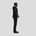 Game Movie Character In Black Hooded Jacket Dark Gray Tshirt And Jeans